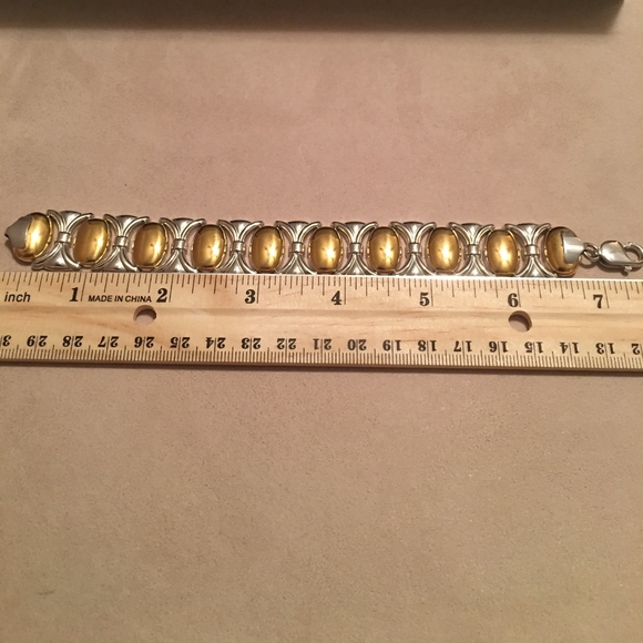 NEW STERLING SILVER WITH 18K GOLD OVERLAY BRACELET - Picture 8 of 8